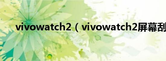 vivowatch2（vivowatch2屏幕刮花）